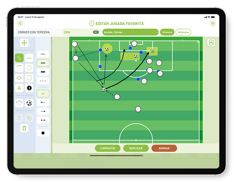 1. Diseña tu jugada en Set Pieces Coach